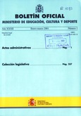 Boletín Oficial del Ministerio de Educación, Cultura y Deporte año 2001. Actos Administrativos. Números del 1 al 4 más 7 números extraordinarios