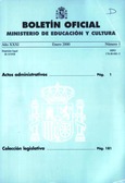 Boletín Oficial del Ministerio de Educación y Cultura año 2000. Actos Administrativos. Números del 1 al 12 más 4 números extraordinarios