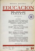 Revista nacional de educación nº 31. Julio 1943