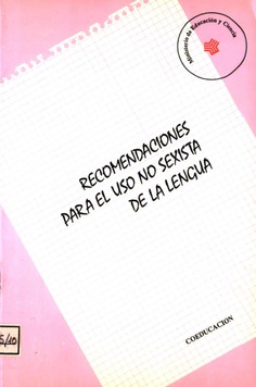 Recomendaciones para el uso no sexista de la lengua. Coeducación