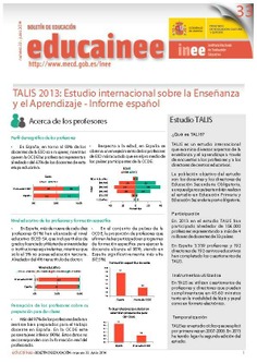 Boletín de educación educainee nº 33. TALIS 2013: Estudio internacional sobre la Enseñanza
y el Aprendizaje - Informe español