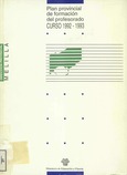 Plan provincial de formación del profesorado. Curso 1992-1993. Dirección Provincial de Melilla