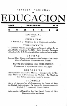 Revista nacional de educación nº 23. Noviembre 1942