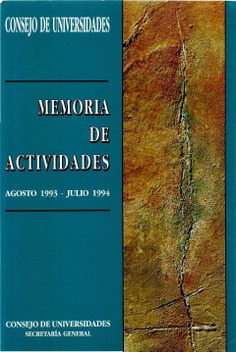 Memoria actividades. Agosto 1993 - julio 1994