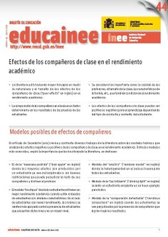 Boletín de educación educainee nº 44. Efectos de los compañeros de clase en el rendimiento
académico