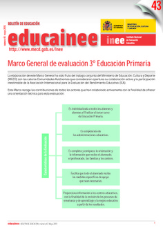 Boletín de educación educainee nº 43. Marco General de evaluación 3º Educación Primaria