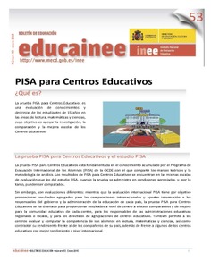 Boletín de educación educainee nº 53. PISA para centros educativos
