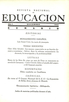 Revista nacional de educación nº 12. Diciembre 1941