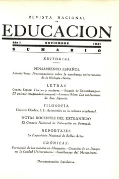 Revista nacional de educación nº 11. Noviembre 1941