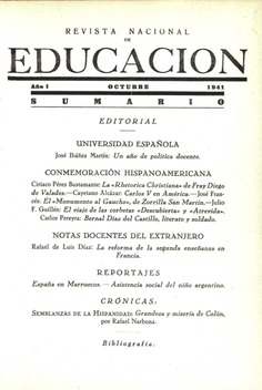 Revista nacional de educación nº 10. Octubre 1941