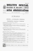 Boletín Oficial del Ministerio de Educación y Ciencia año 1981-4. Actos Administrativos. Números del 40 al 52 e índice 3º trimestre