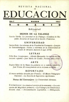 Revista nacional de educación nº 3. Marzo 1941