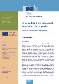 La movilidad del personal de educación superior. Políticas y programas nacionales. Informe de Eurydice