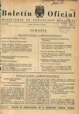 Boletín Oficial del Ministerio de Educación Nacional año 1961-1. Resoluciones Administrativas. Números del 1 al 26 e índice 1º trimestre