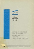 Memoria sobre el desarrollo del Plan Nacional de I+D en el periodo 1988-1990 y revisión para 1992-1995