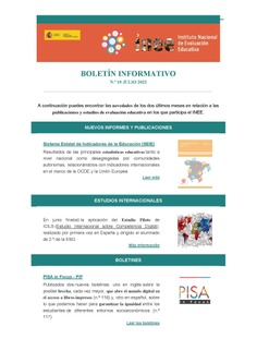Boletín Informativo INEE N.º 10 julio 2022