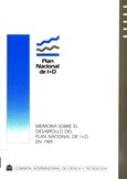 Memoria sobre el desarrollo del Plan Nacional de I+D en 1989