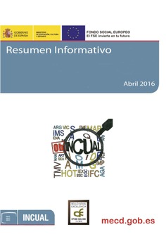 Resumen Informativo. Abril 2016. INCUAL