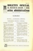 Boletín Oficial del Ministerio de Educación y Ciencia año 1972-3. Actos Administrativos. Números del 27 al 39 e índice 3º trimestre