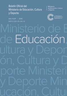 Boletín Oficial del Ministerio de Educación, Cultura y Deporte año 2016. Actos Administrativos. Números del 1 al 4.