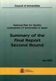 National plan for quality assessment of universities in Spain. Summary of the final report second round. May 2000
