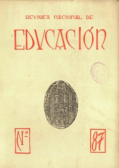 Revista nacional de educación nº 87. 1949
