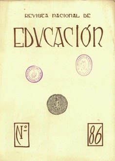 Revista nacional de educación nº 86. 1949