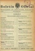 Boletín Oficial del Ministerio de Educación Nacional año 1958-1. Resoluciones Administrativas. Números del 1 al 26