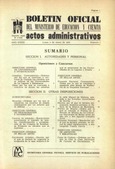 Boletín Oficial del Ministerio de Educación y Ciencia año 1972-1. Actos Administrativos. Números del 1 al 13 e índice 1º trimestre