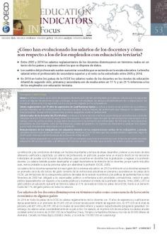 EDIF 53. ¿Cómo han evolucionado los salarios de los docentes y cómo son respecto a los de los empleados con educación terciaria?