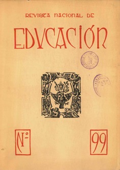 Revista nacional de educación nº 99. 1950