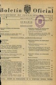 Boletín Oficial del Ministerio de Educación Nacional año 1962-2. Resoluciones Administrativas. Números del 27 al 52 e índice 2º trimestre