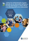 EDIF 72. ¿Cómo ha evolucionado el gasto privado en la educación terciaria a lo largo del tiempo y cómo afecta a la participación en la educación?