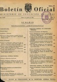 Boletín Oficial del Ministerio de Educación Nacional año 1962-3. Resoluciones Administrativas. Números del 53 al 78 e índice 3º trimestre