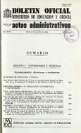 Boletín Oficial del Ministerio de Educación y Ciencia año 1982-4. Actos Administrativos. Números del 40 al 52 e índices 3º y 4º trimestres