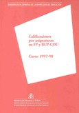 Calificaciones por asignaturas en FP y BUP-COU. Curso 1997-98