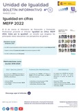Boletín informativo nº 10. Unidad de Igualdad de Género del MEYFP. Igualdad en cifras MEFP 2022