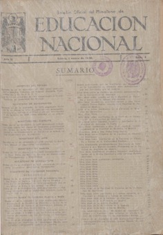 Boletín Oficial del Ministerio de Educación Nacional año 1940. Resoluciones Administrativas. Números del 1 al 32