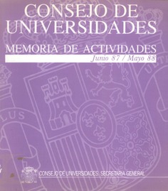 Memoria de actividades.Consejo de Universidades. 1987-1988