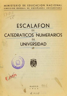Escalafón de catedráticos numerarios de universidad , vol. III