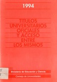Títulos universitarios oficiales y acceso entre los mismos, 1994