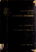 Presupuestos de los organismos autónomos del Ministerio de Educacion y Ciencia para el año 1969