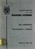 Presupuestos de los organismos autónomos del Ministerio de Educacion y Ciencia para el año 1976