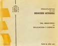 Presupuestos de los organismos autónomos del Ministerio de Educacion y Ciencia para el año 1983