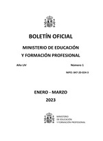 Boletín Oficial del Ministerio de Educación y Formación Profesional. Año 2023. Actos Administrativos. Números del 1 al 4