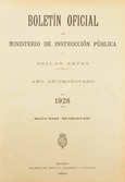 Boletín Oficial del Ministerio de Instrucción Pública y Bellas Artes. Año 1928. Segundo semestre. Números 53 a 104