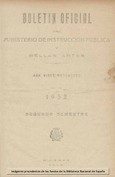 Boletín Oficial del Ministerio de Instrucción Pública y Bellas Artes. Año 1932. Segundo semestre. Números 73 a 143