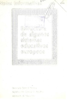 Notas Informativas nº 2. Estructura de algunos sistemas europeos
