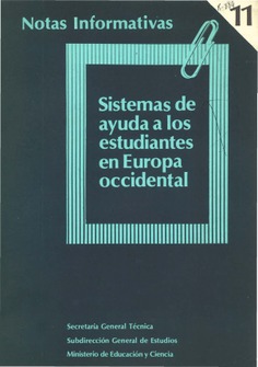Notas Informativas nº 11. Sistemas de ayudas a los estudiantes en Europa Occidental