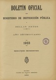 Boletín Oficial del Ministerio de Instrucción Pública y Bellas Artes. Año 1923. Segundo semestre